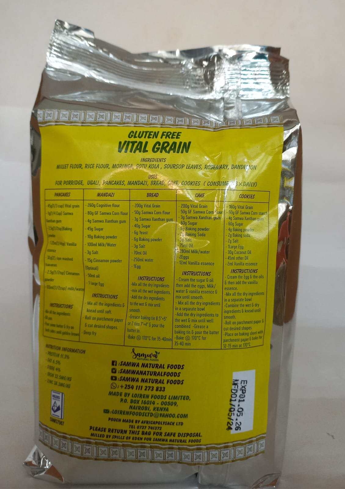 Gluten Free Vital Grain Flour 1kg thumbnail 2
